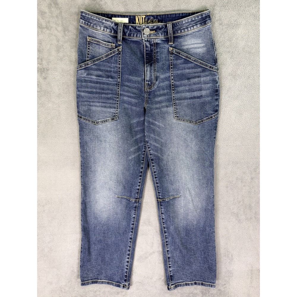 Kut From The Kloth Jeans Womens 8 Blue Medium Wash Shay High Rise Barrel Baggy